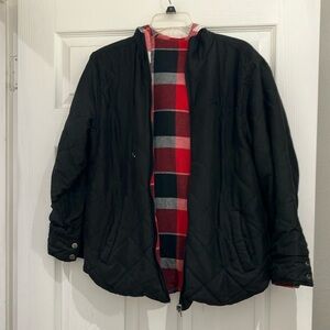 Last call- Reversible quilted plaid flannel jacket